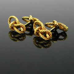 Vintage French 18kt Gold Knot Cufflinks by De Percin, circa 1960