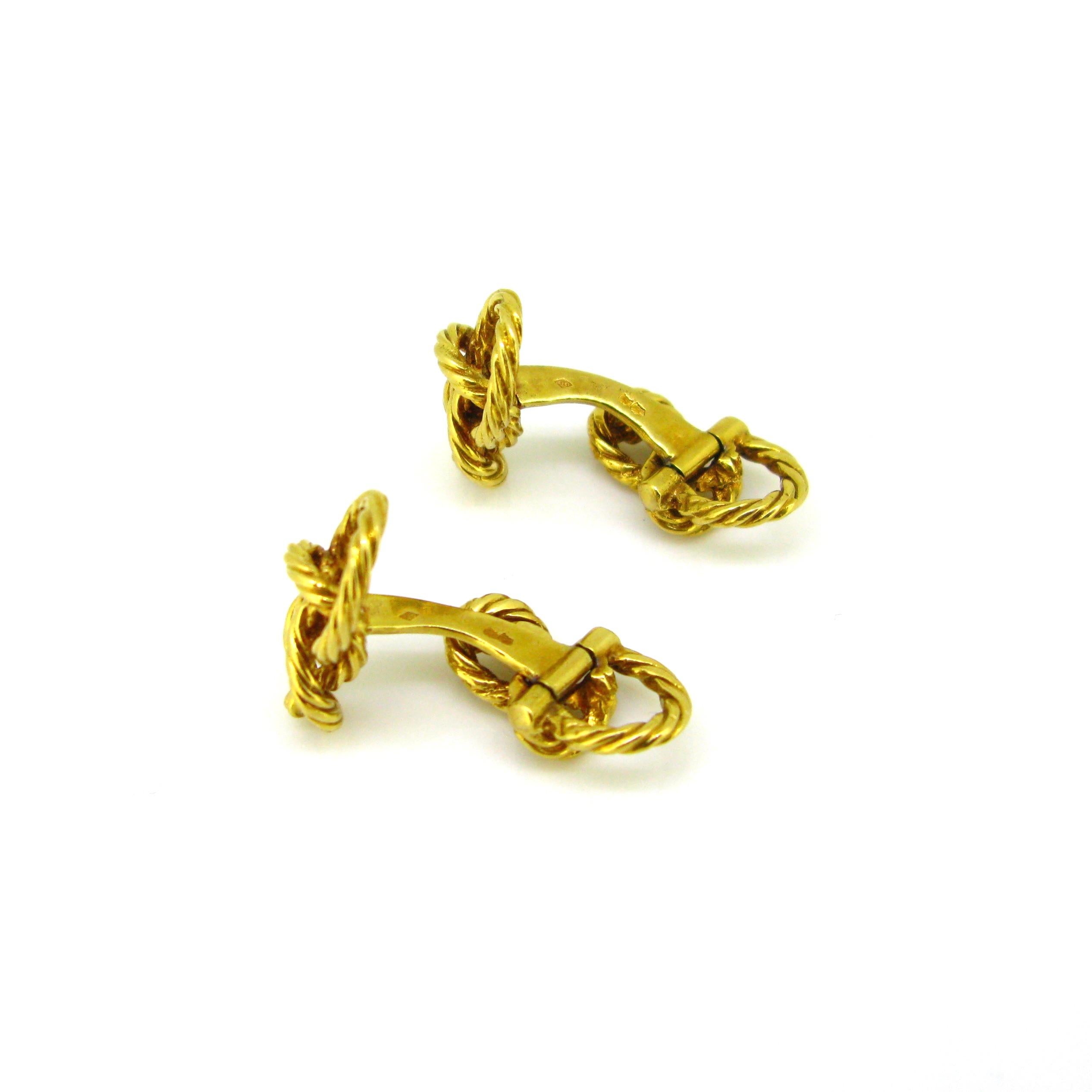 Vintage French 18kt Gold Knot Cufflinks by De Percin, circa 1960 2
