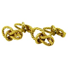 Vintage French 18kt Gold Knot Cufflinks by De Percin, circa 1960