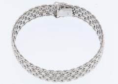 Vintage French 18kt White Gold Bracelet