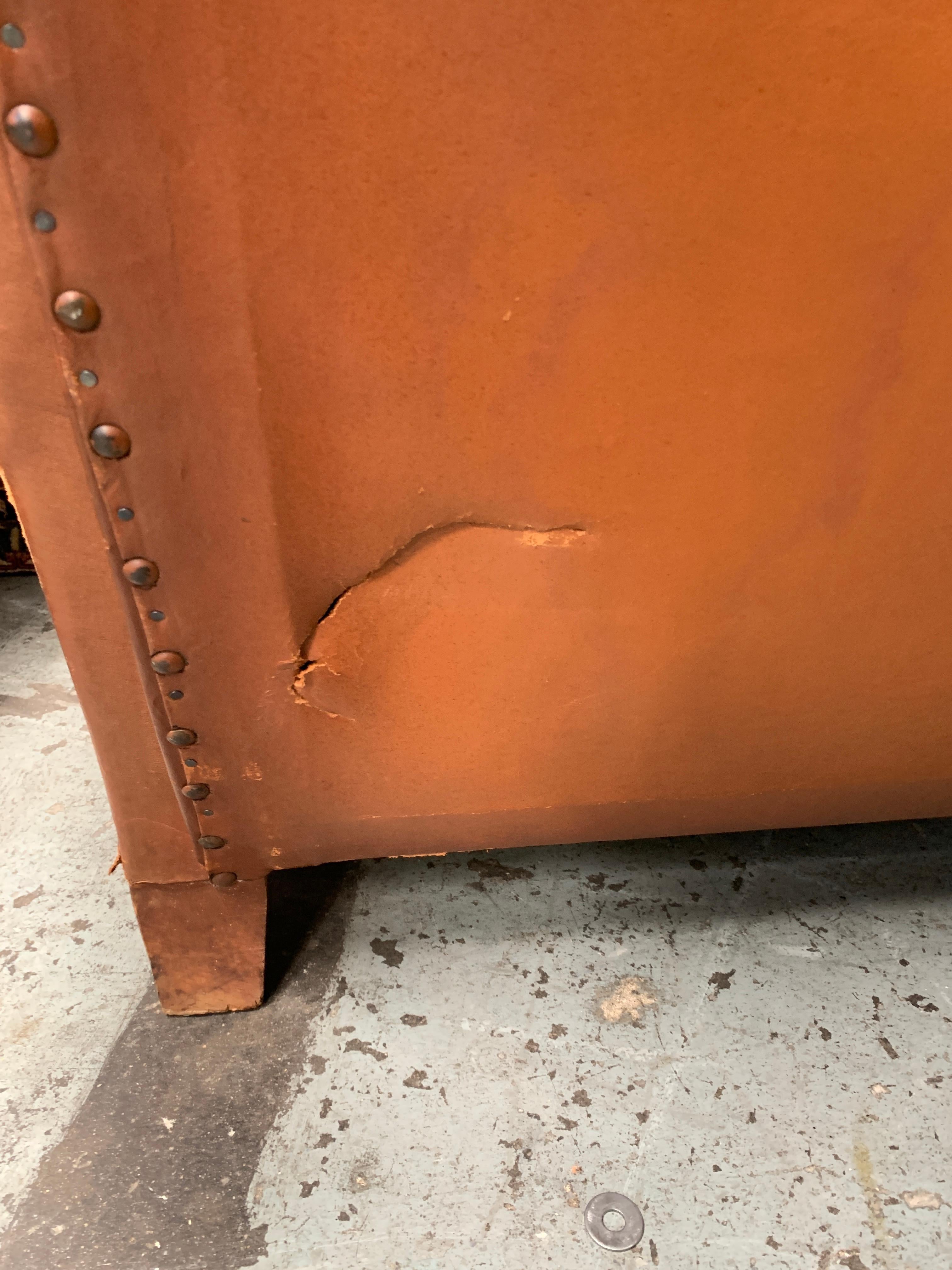 Vintage French 1930s Leather Club Chairs 2