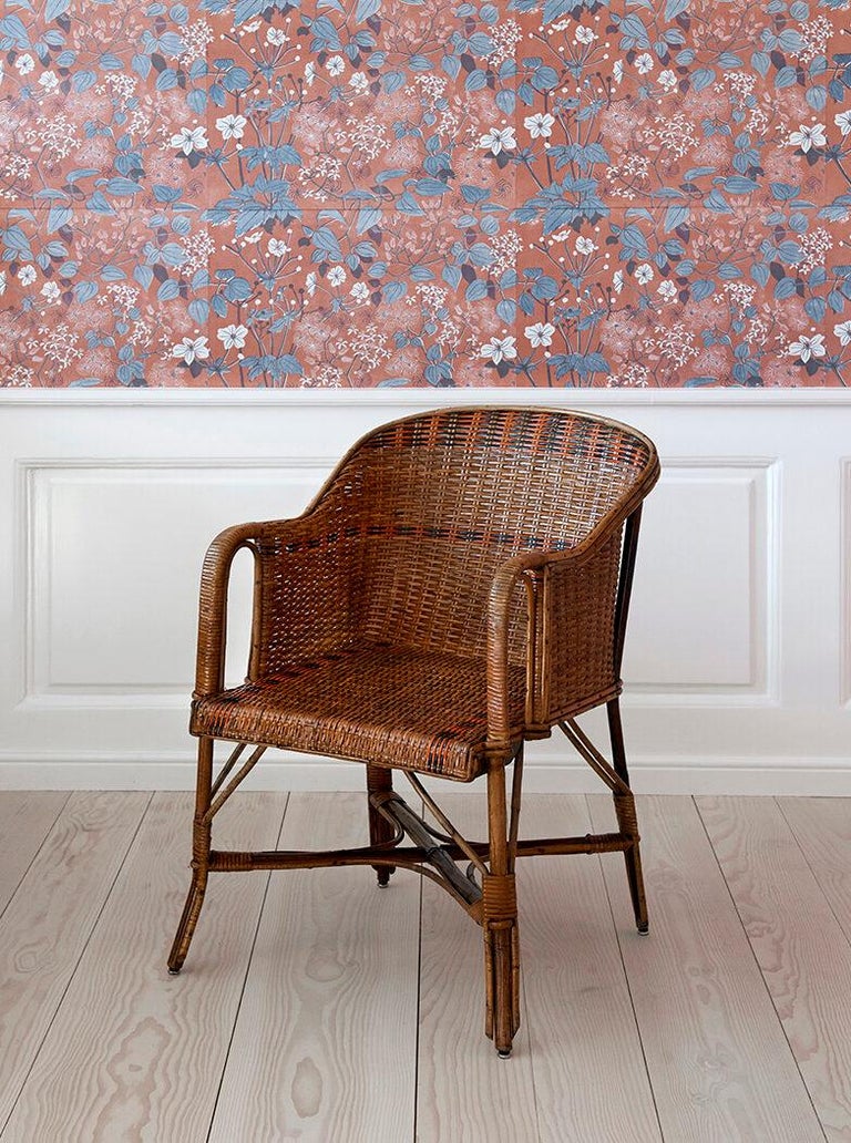 Vintage French 1930s Lounge Chair in Rattan with Woven Details at ...