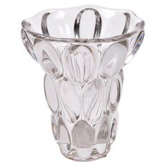 Vintage French crystal bubble vase by Art Vannes, 1950s, decorative, collectable