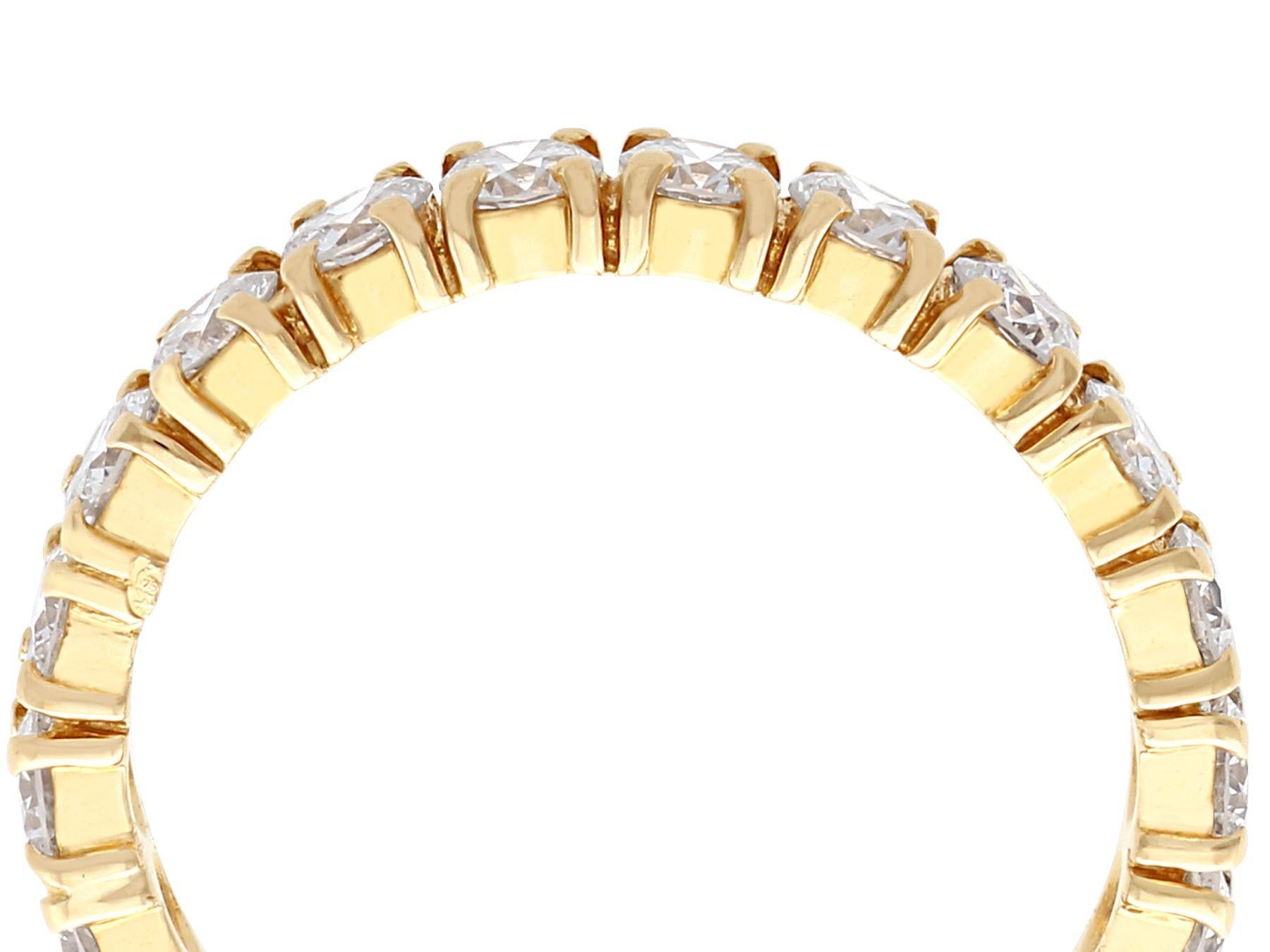 A stunning vintage 1980s 1.95 carat diamond and 18 karat yellow gold full eternity ring; part of our diverse diamond jewelry and estate jewelry collections.

This stunning vintage eternity ring has been crafted in 18k yellow gold.

The full eternity