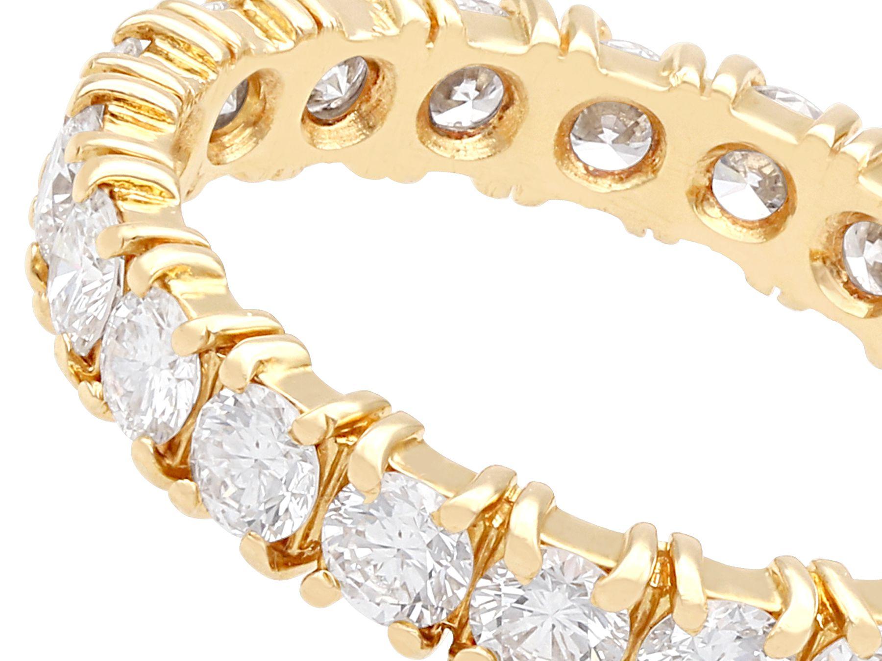 Round Cut Vintage French 1.95 Carat Diamond and Yellow Gold Full Eternity Ring For Sale