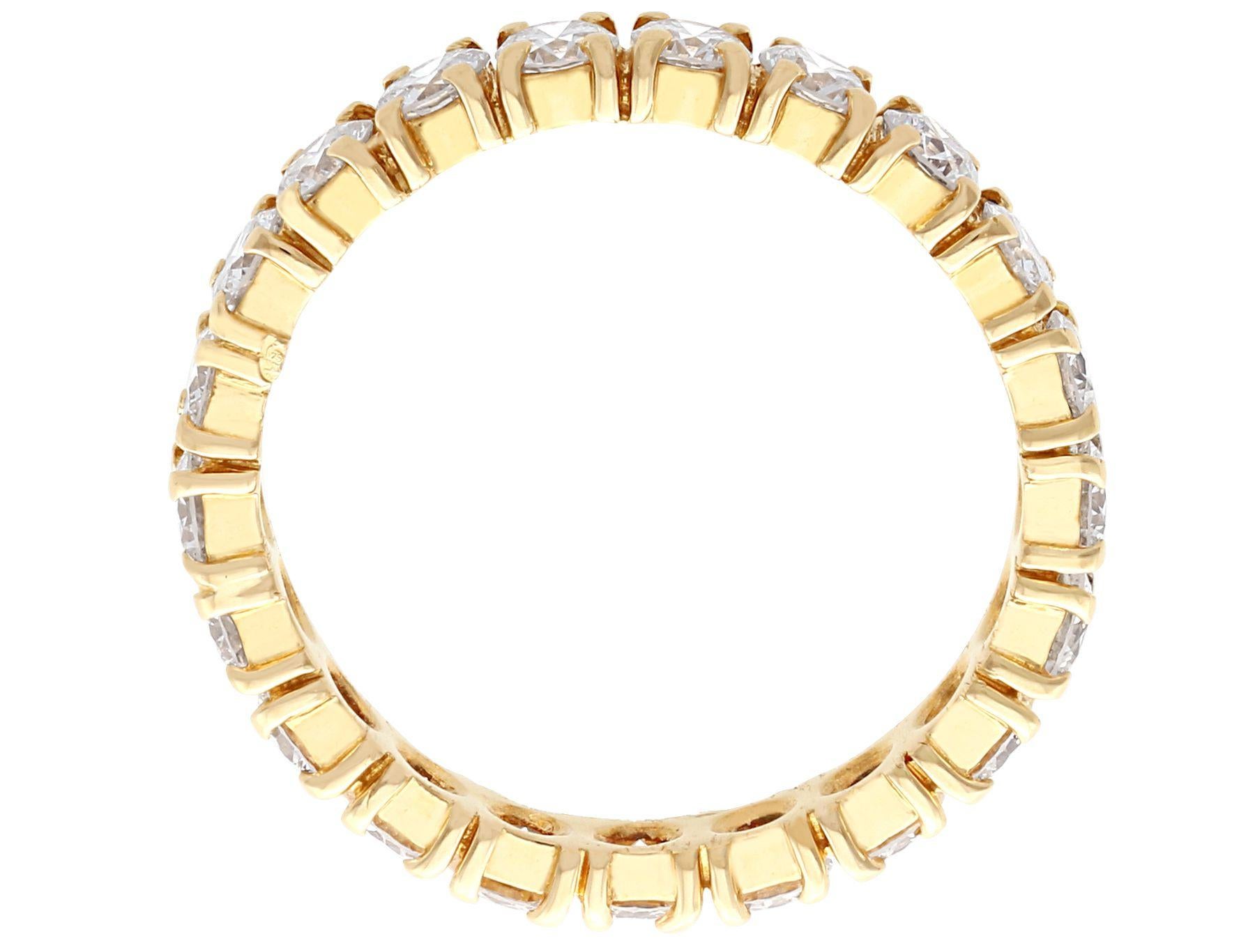 Women's or Men's Vintage French 1.95 Carat Diamond and Yellow Gold Full Eternity Ring For Sale