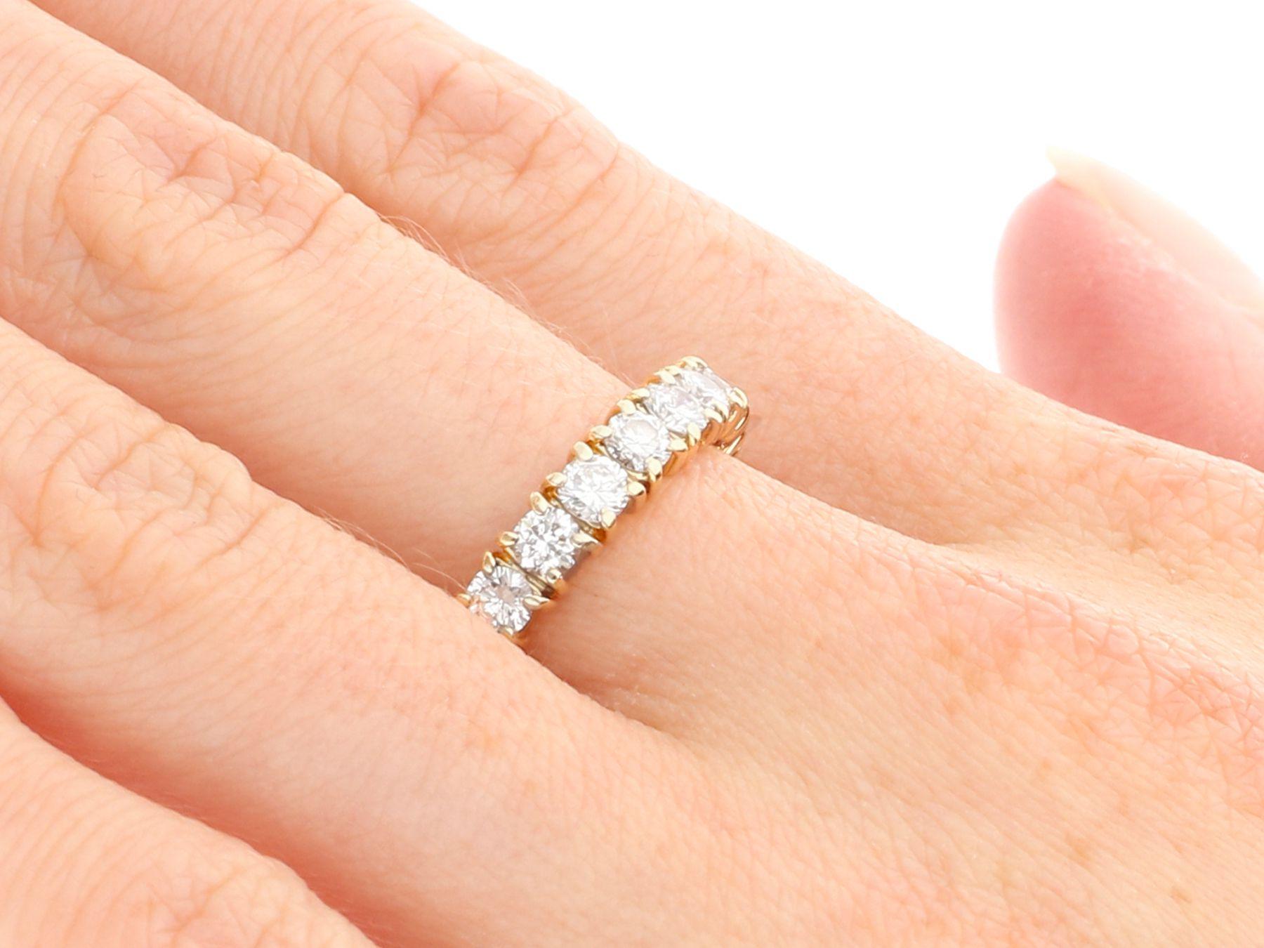 Vintage French 1.95 Carat Diamond and Yellow Gold Full Eternity Ring For Sale 2