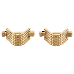 Vintage French 1960s 18 Karat Yellow Gold Cufflinks