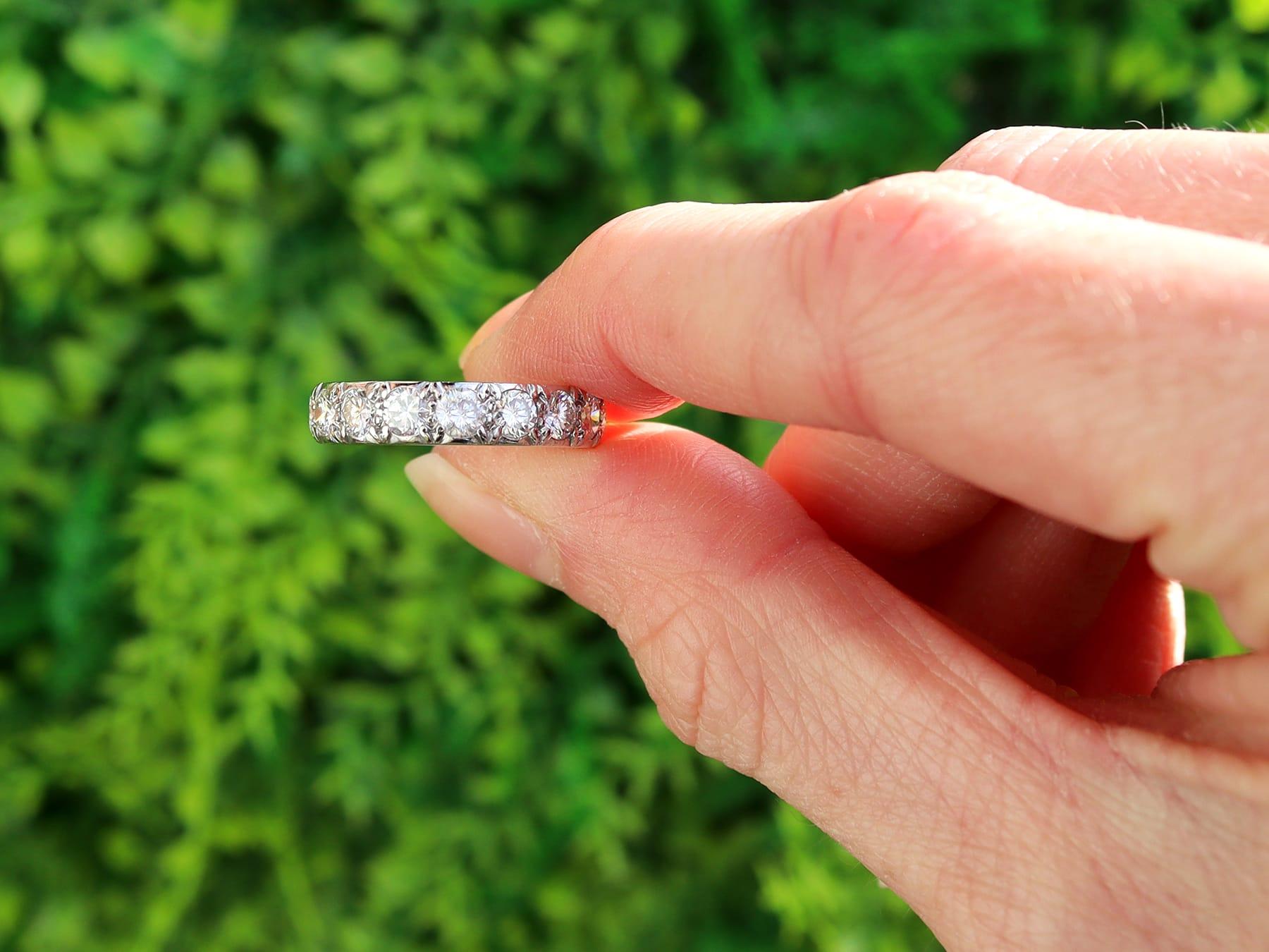 A stunning, fine and impressive vintage French 2.20 carat diamond and platinum full eternity ring; part of our diverse diamond jewellery collections.

This stunning, fine and impressive vintage full diamond eternity ring has been crafted in