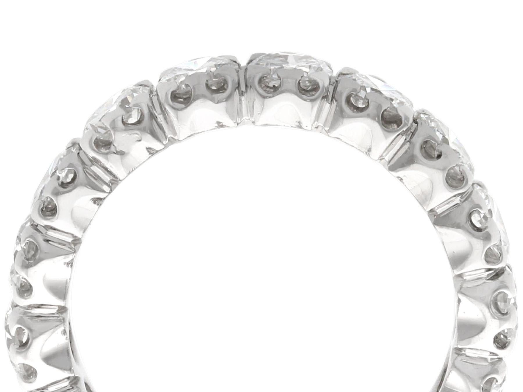 An impressive vintage French 2.20 carat diamond and 18 karat white gold full eternity ring; part of our diverse diamond jewelry and estate jewelry collections

This fine and impressive diamond full eternity ring has been crafted in 18k white