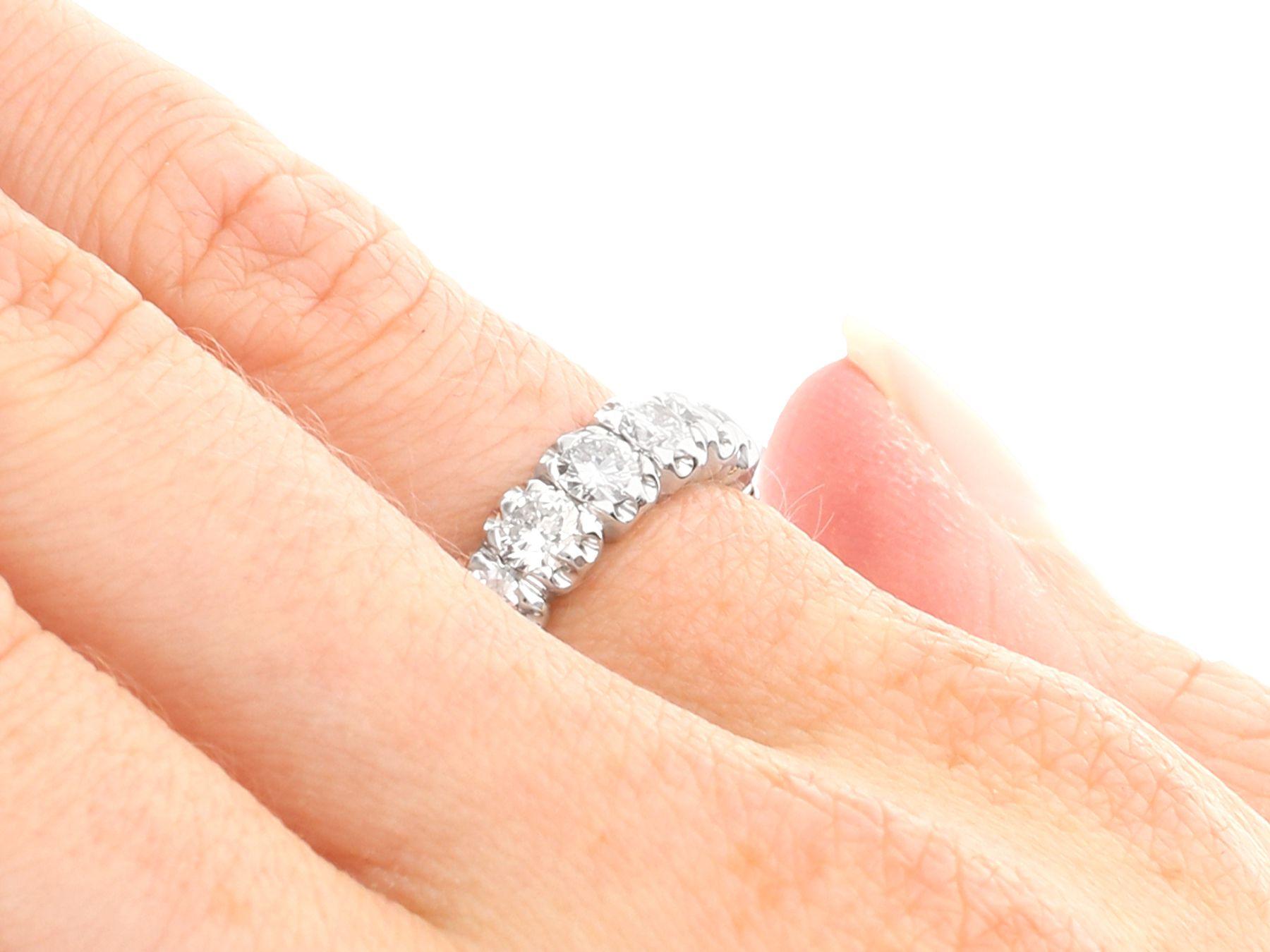 Vintage French 2.20 Carat Diamond and White Gold Full Eternity Ring For Sale 2