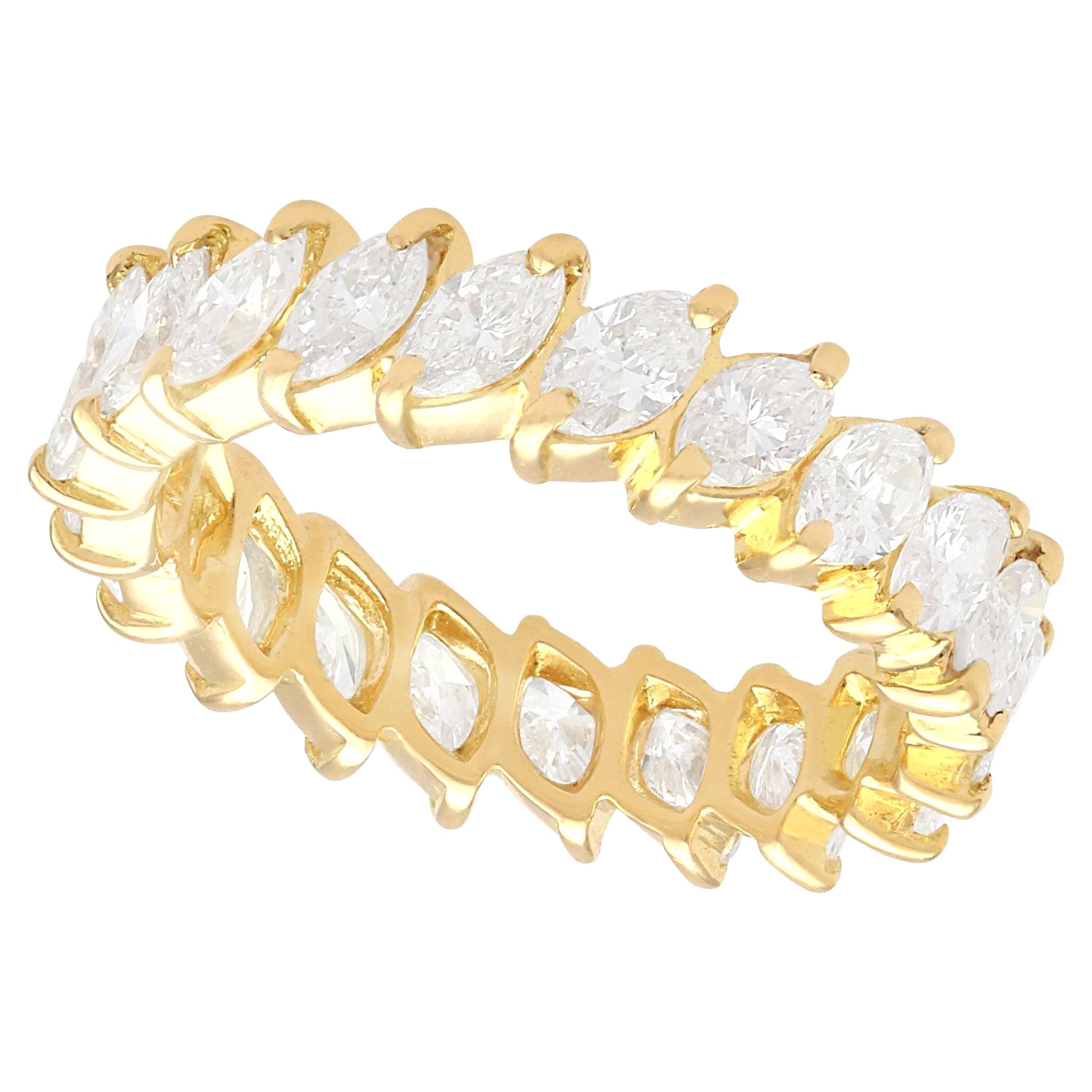 Bague de fiançailles française vintage en or jaune 18 carats et diamants de 2,23 carats