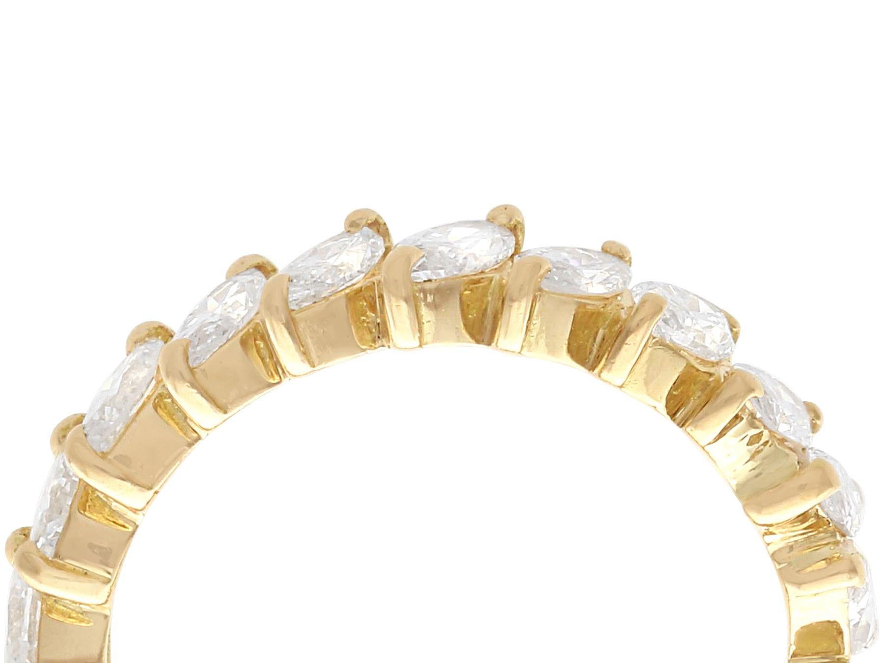 A stunning, fine and impressive vintage French 2.23 carat diamond and 18 karat yellow gold full eternity ring; part of our diverse diamond jewelry and estate jewelry collections.

This stunning vintage diamond eternity ring has been crafted in 18k