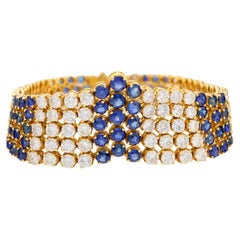 Vintage French 25 carat total weight gemstone 18k gold bracelet