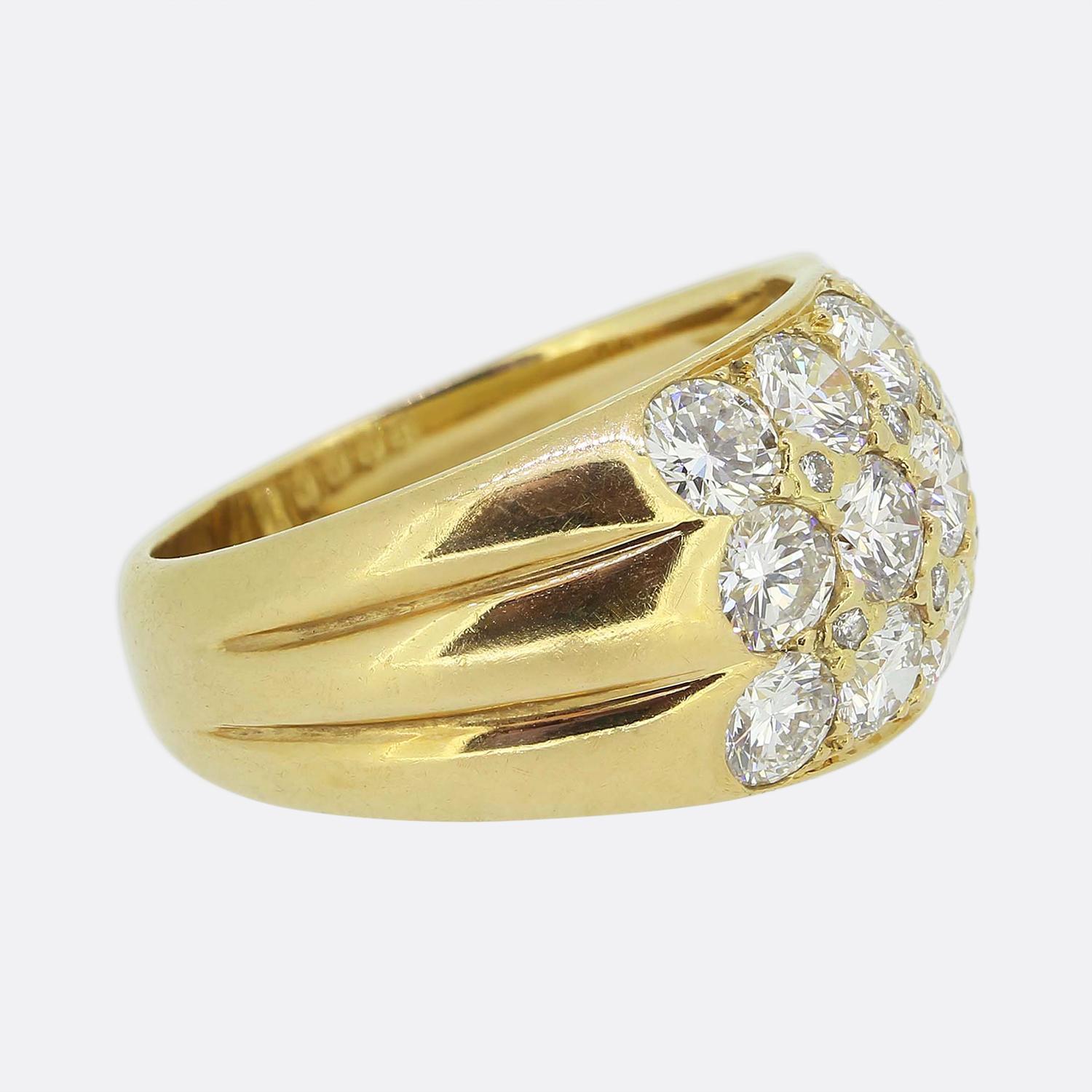 Brilliant Cut Vintage French 2.50 Carat Diamond Cluster Ring For Sale