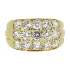Vintage French 2.50 Carat Diamond Cluster Ring