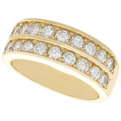 French 2.88 Carat Diamond and Yellow Gold Half Eternity Ring
