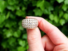 Vintage French 2.90Ct Diamond and 18k Yellow Gold Dress Ring Circa 1980