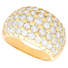 Vintage French 2.90Ct Diamond and 18k Yellow Gold Dress Ring Circa 1980