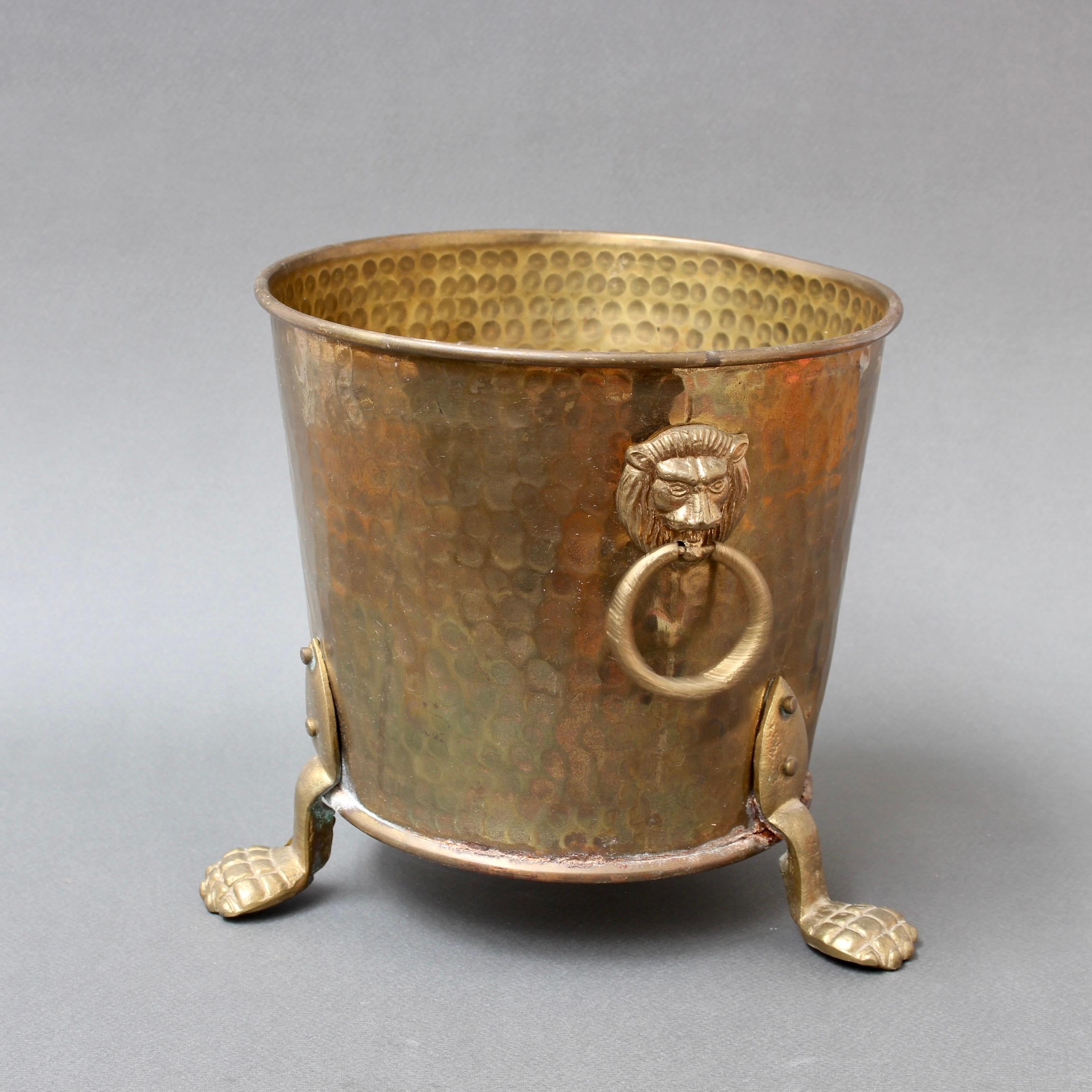 Vintage French 3-Legged Brass Champagne Ice Bucket 'circa 1930s' In Fair Condition In London, GB