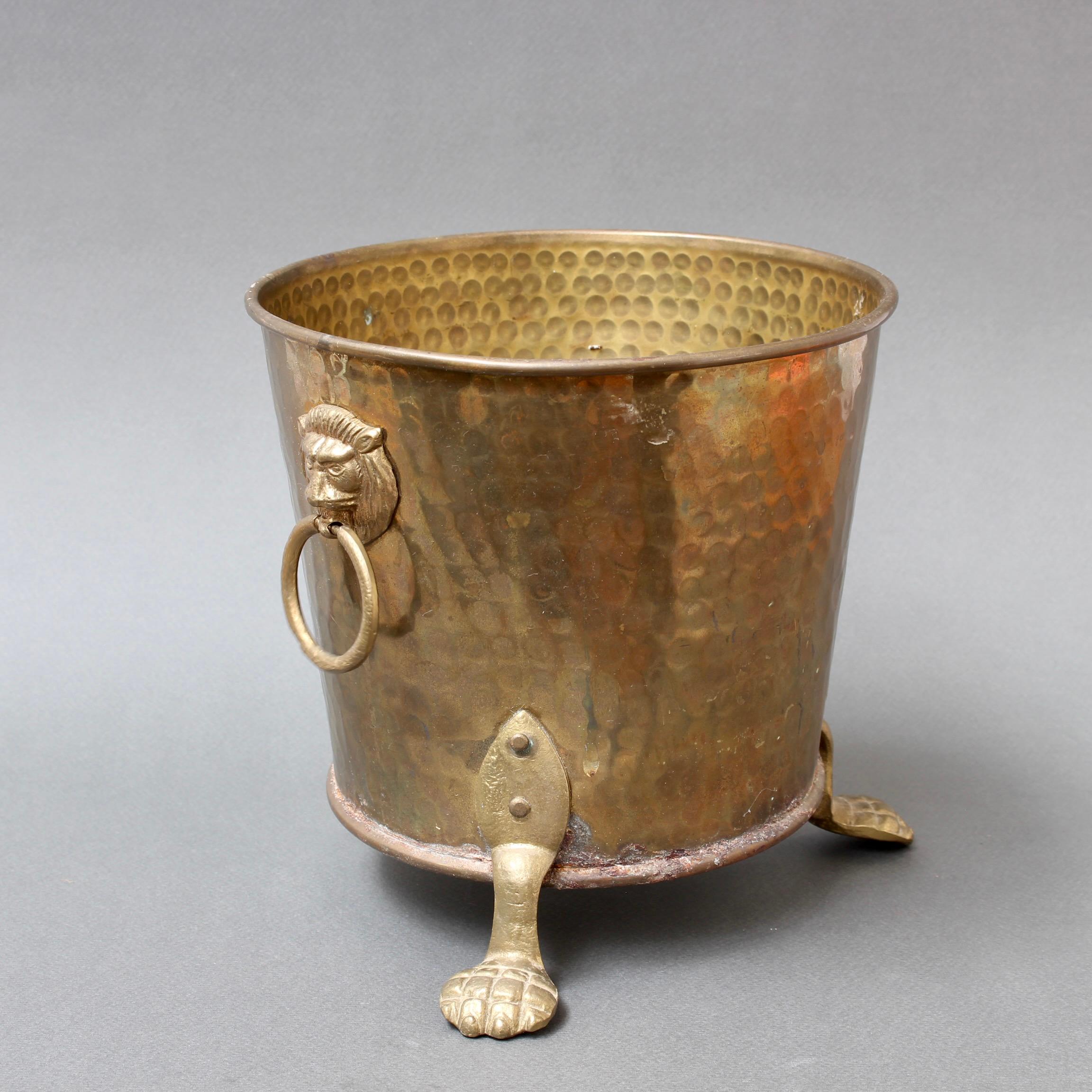 Mid-20th Century Vintage French 3-Legged Brass Champagne Ice Bucket 'circa 1930s'