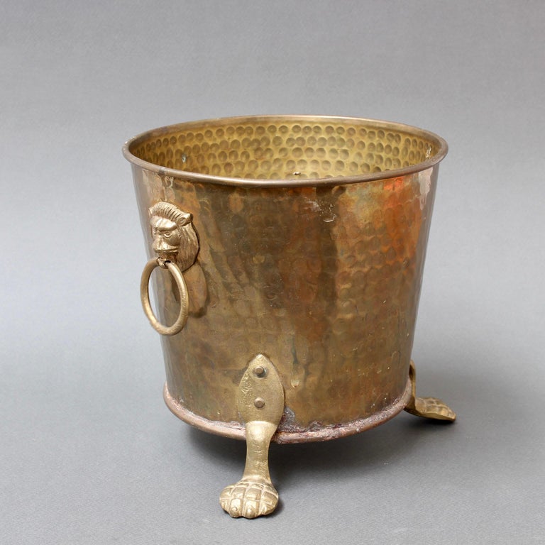 Mid-20th Century Vintage French 3-Legged Brass Champagne Ice Bucket 'circa 1930s' For Sale