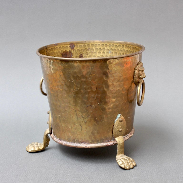Vintage French 3-Legged Brass Champagne Ice Bucket 'circa 1930s' For Sale 1