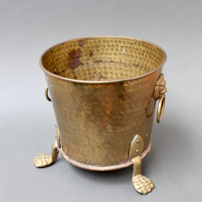Vintage French 3-Legged Brass Champagne Ice Bucket 'circa 1930s' For Sale 2