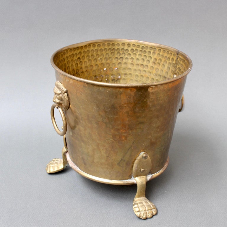Vintage French 3-Legged Brass Champagne Ice Bucket 'circa 1930s' For Sale 3