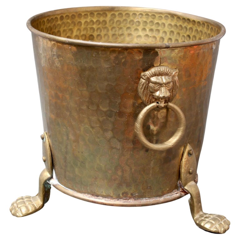 Vintage French 3-Legged Brass Champagne Ice Bucket 'circa 1930s' For Sale