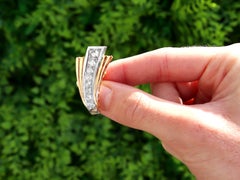 Vintage French 4.06 Carat Diamond and Yellow Gold Earrings