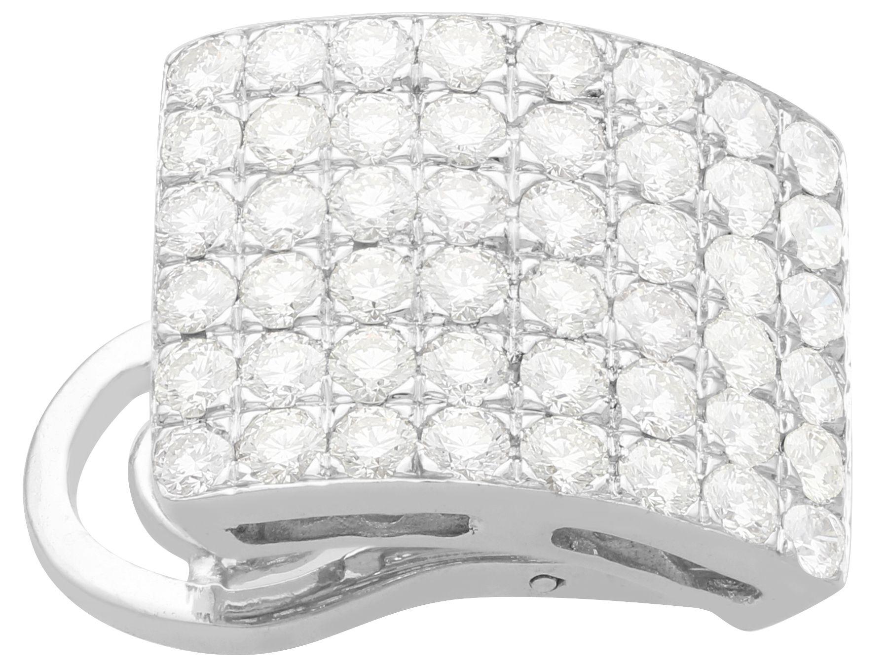 Women's or Men's Vintage French 4.42 Carat Diamond and White Gold Stud Earrings For Sale