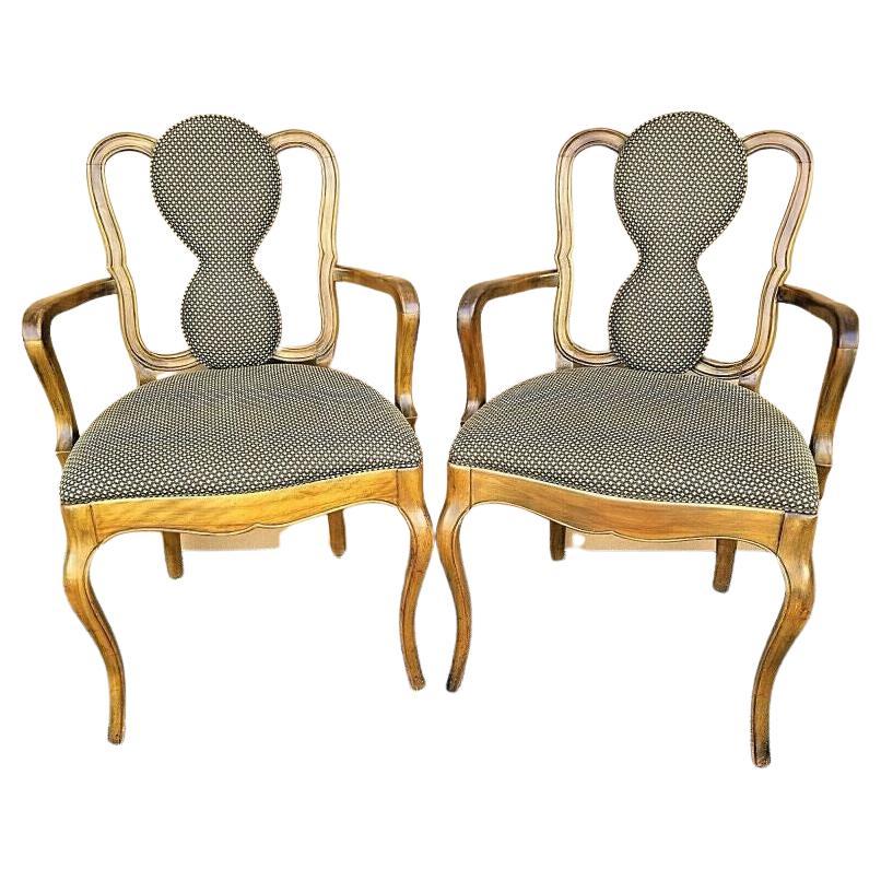 Französische Vintage-Akzent-Esszimmerstühle – Paar