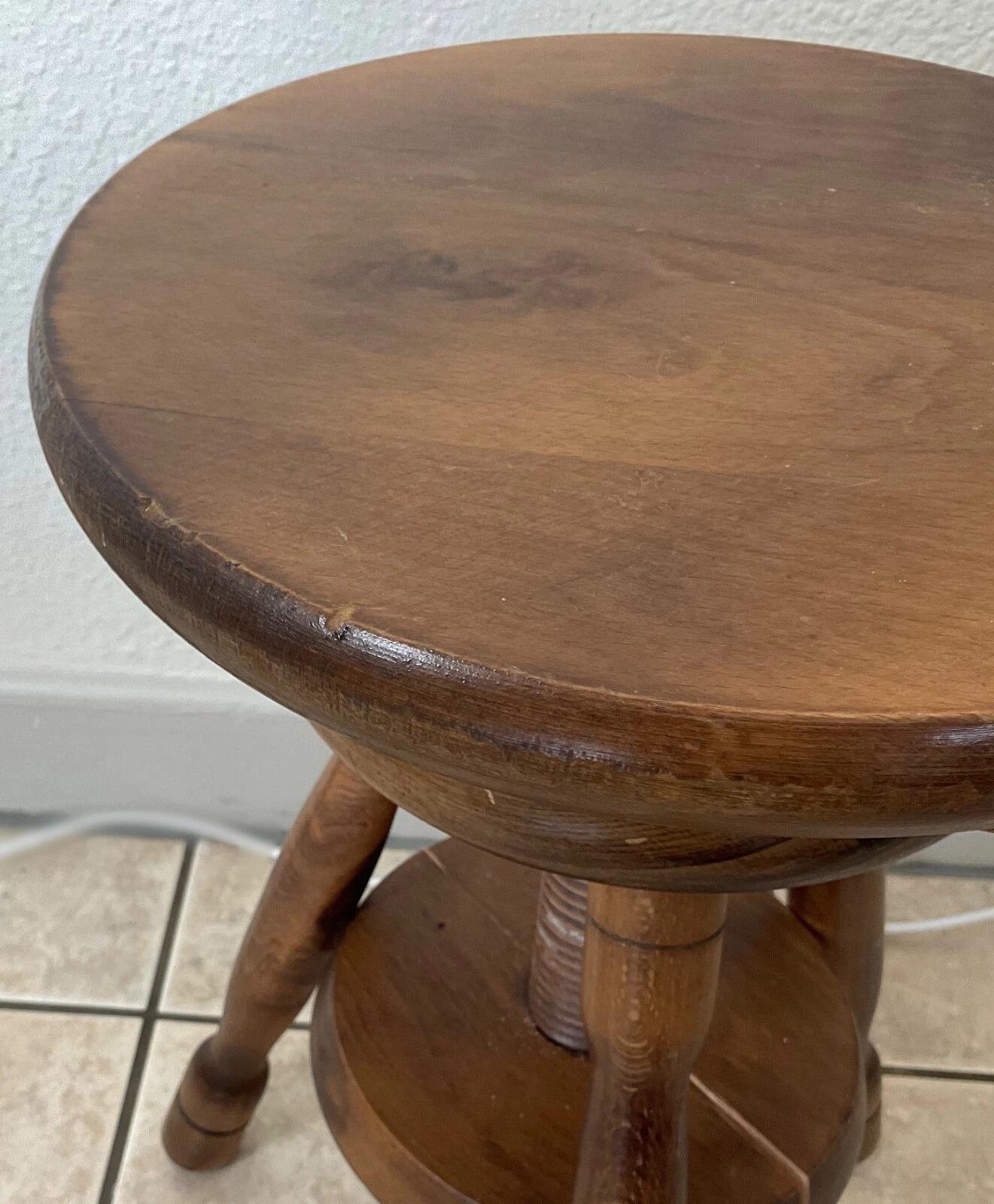 Taburete trípode ajustable francés vintage, c. 1940 - 2Y586 en venta 2