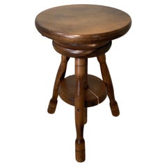 Taburete trípode ajustable francés vintage, c. 1940 - 2Y586