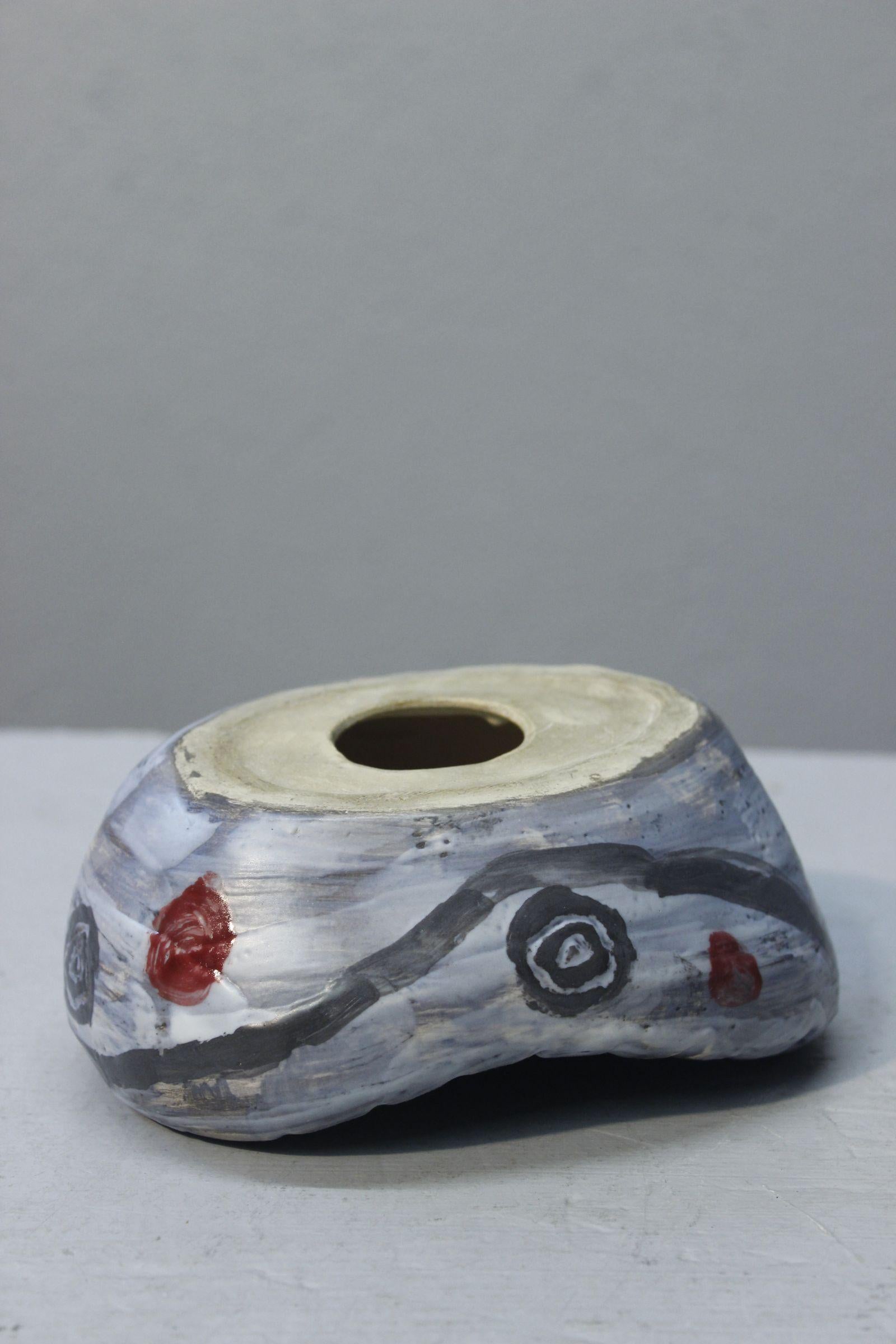 Vintage French Africanist ceramic ashtray by Lysiane & Yvon Bonnet, France 1970s 3