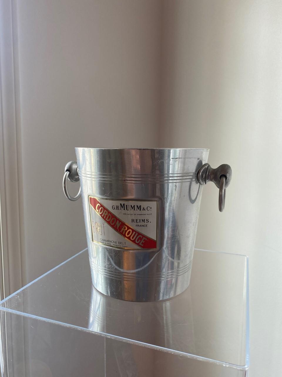 Mid-Century Modern Vintage French Aluminum Champagne Bucket