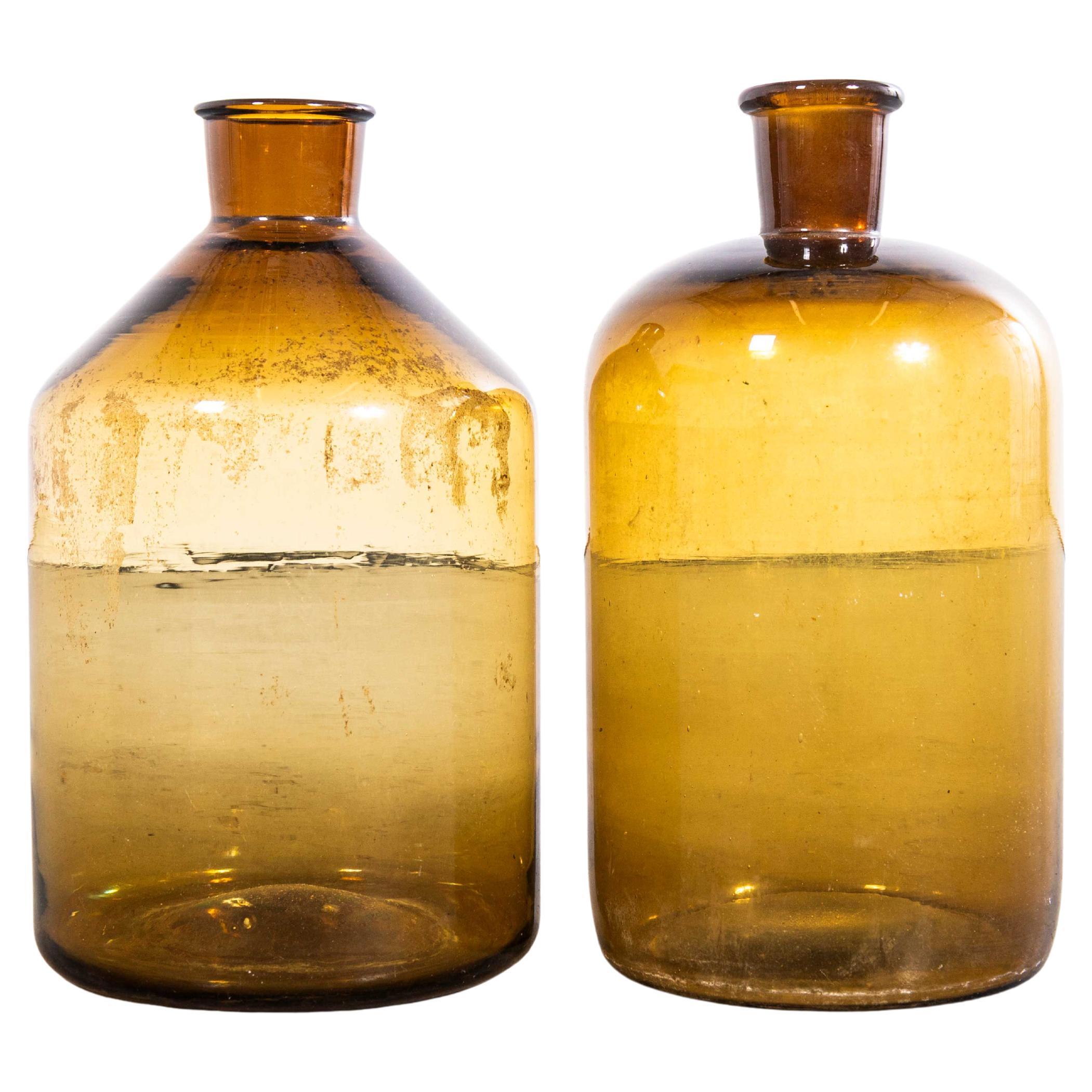 Vaschette di vetro ambrato francese d'epoca - Coppia in vendita