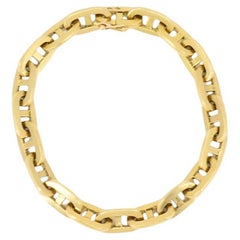 Vintage French Anchor Link Chain Bracelet 18k Gold