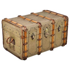 Vintage French Antique Travel Trunk By Au Touriste Paris