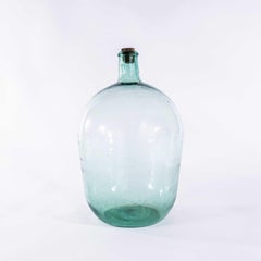 Vintage French Aqua Glass Demijohn