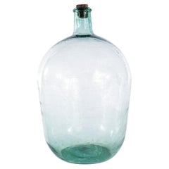 Vintage French Aqua Glass Demijohn