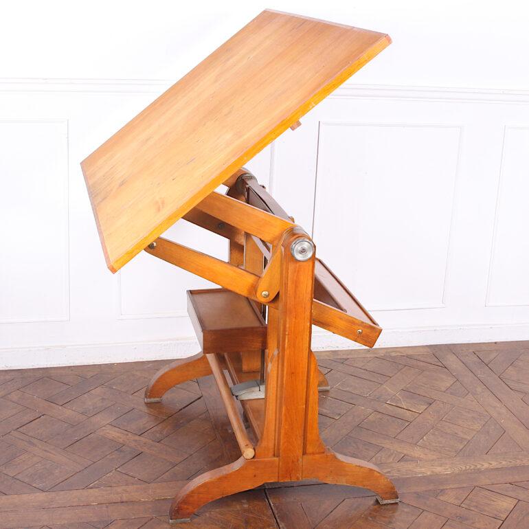 Wood Vintage French Architect Table