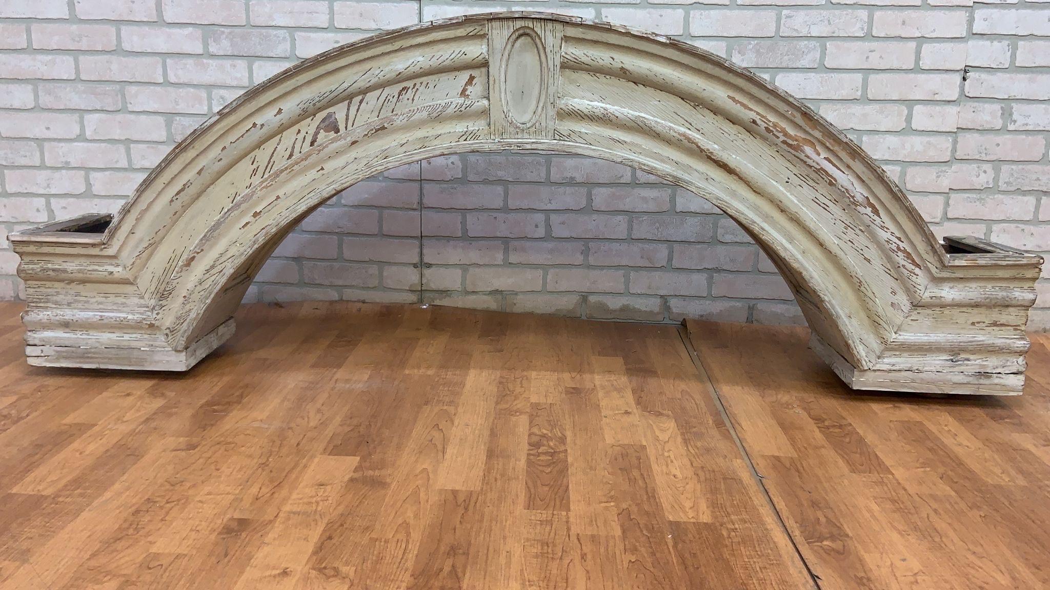 Vintage French Architectural Wood Crafted Dual Columned Free Standing Archway For Sale 10