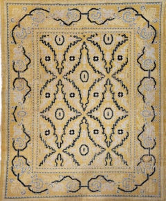 Vintage French Art Deco Rug, Hand-Knotted Wool, Allover Geometric Design, 6 x 9