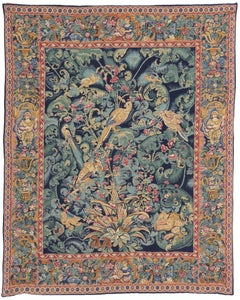 Vintage French Aristolochia Leaves Tapestry, 04'03 x 05'03