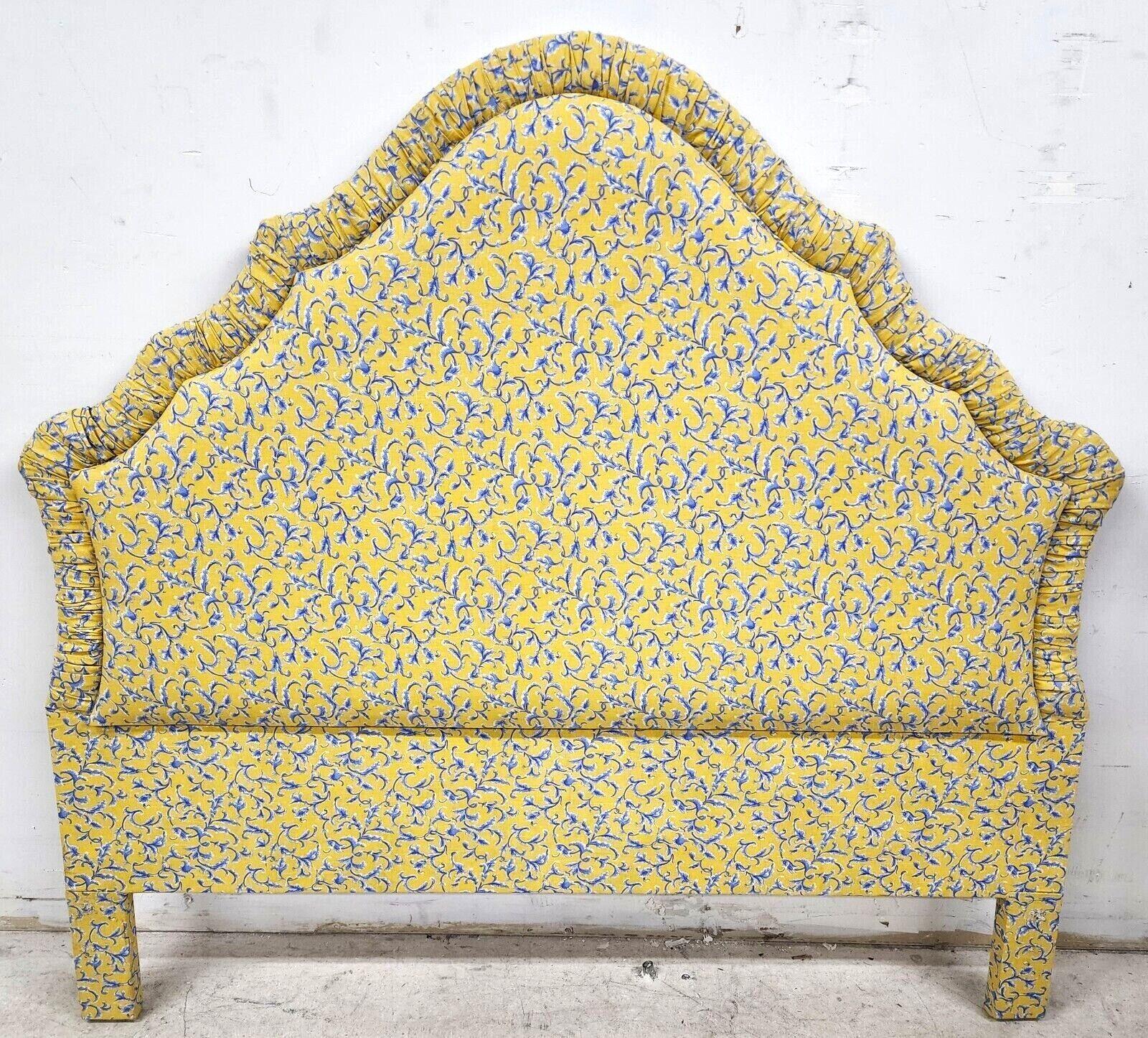 French Provincial Vintage French Armchair & Queen Headboard Country French