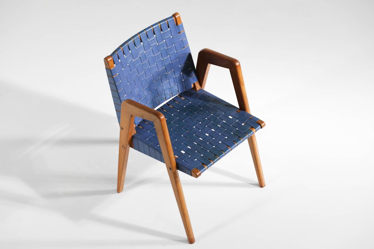 Französische Sessel im Roger Landault-Stil mit Kompassbeinen, 50''s im Angebot 2