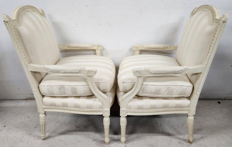 Vintage French Armchairs Shabby Chic For Sale at 1stDibs