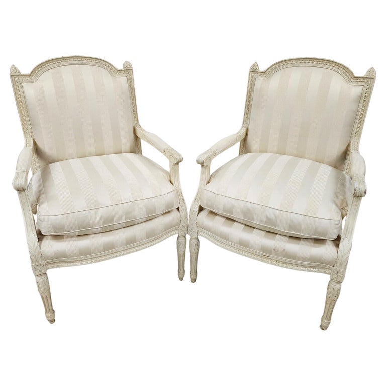 Vintage French Armchairs Shabby Chic For Sale at 1stDibs